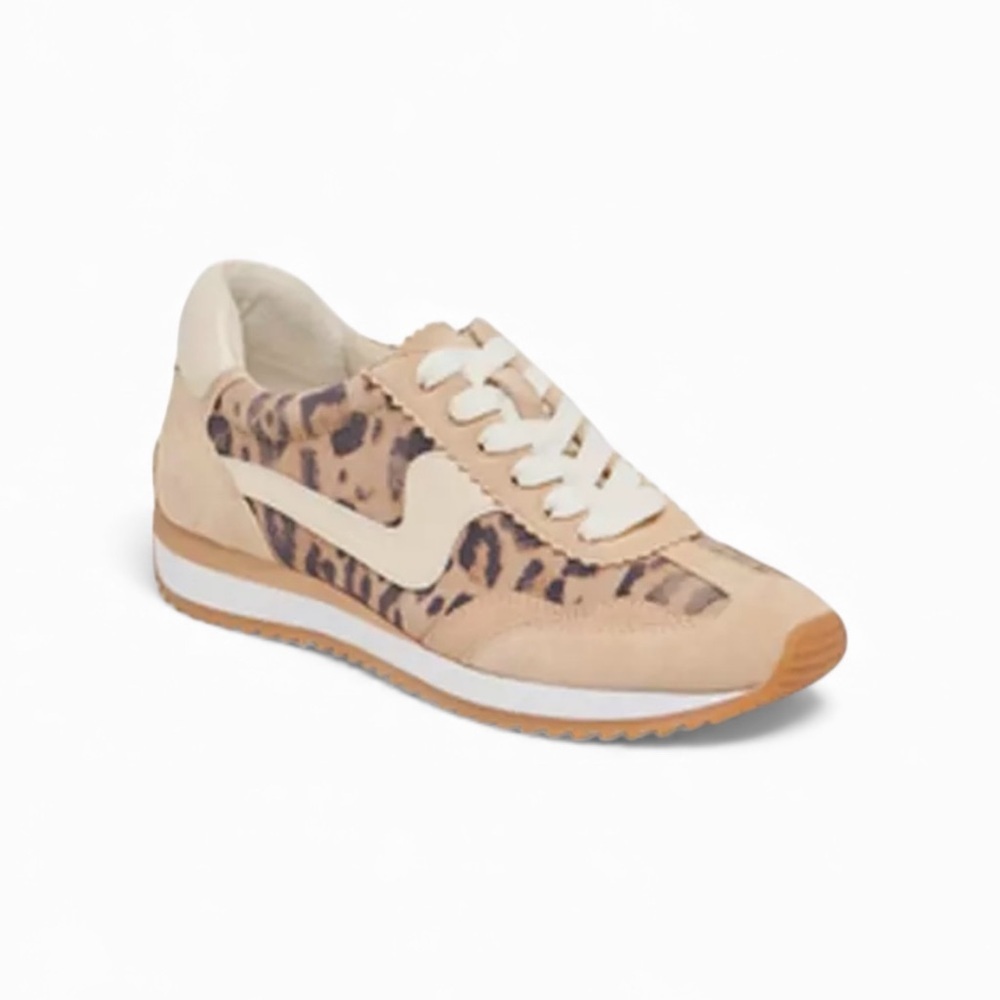 Dolce Vita B.nctd Leopard Print Beige Women's Sneakers. Leather and Fabric Upper